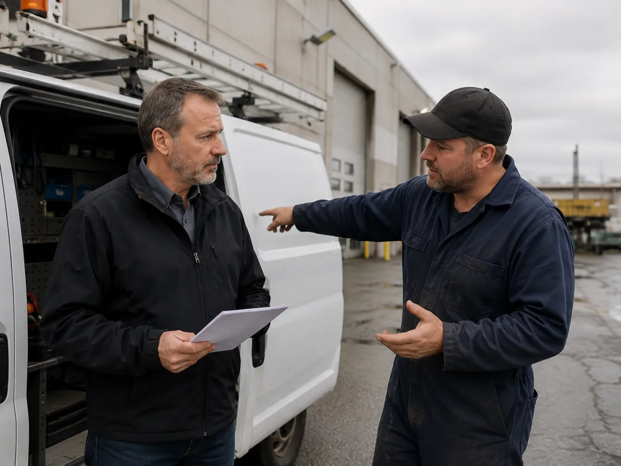 asset manager reviewing a maintenance or fleet issue