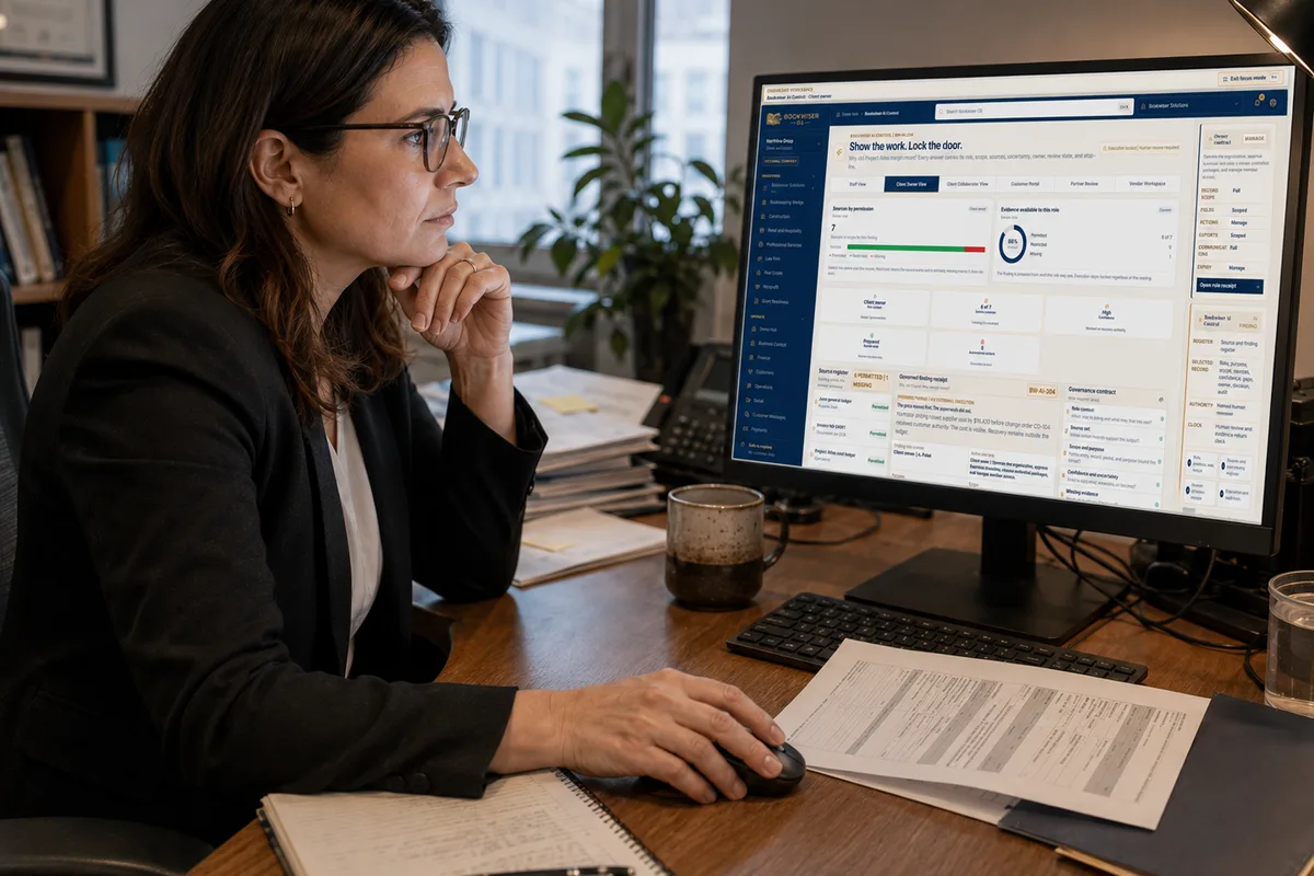 owner reviewing prepared business context before making a decision