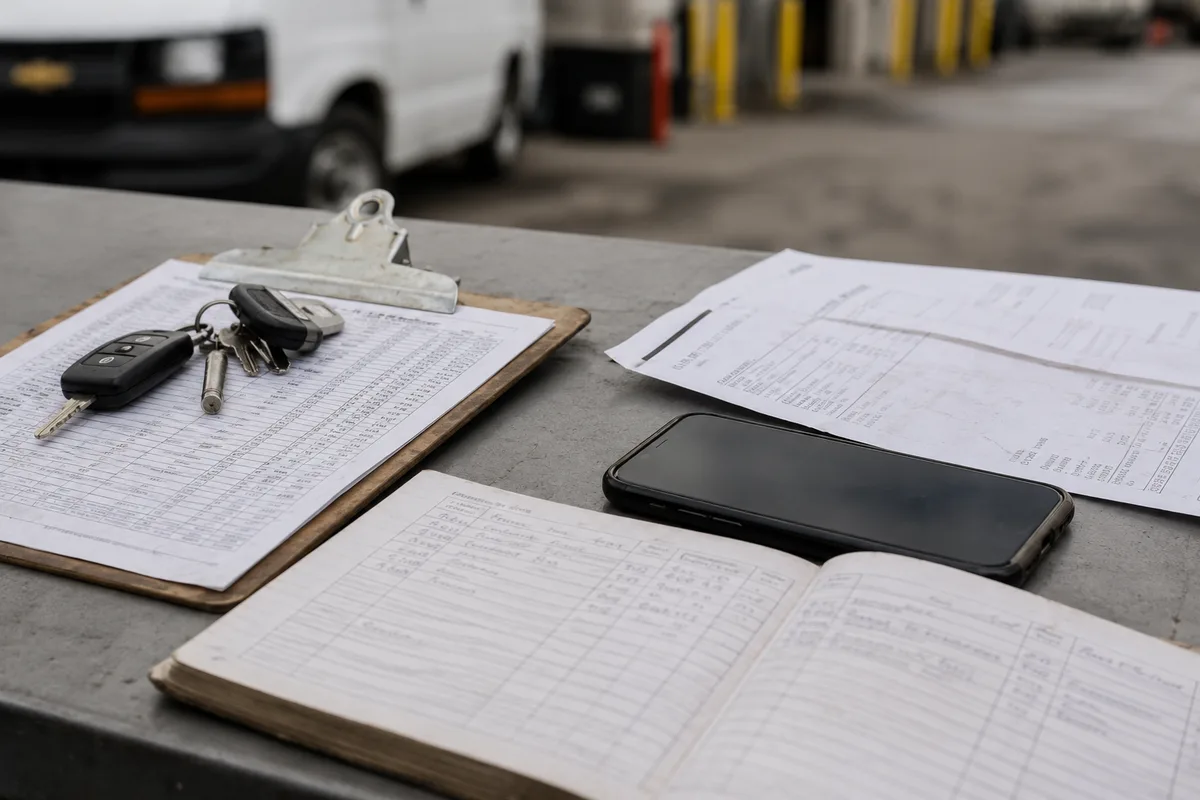 maintenance records and service evidence for a business asset