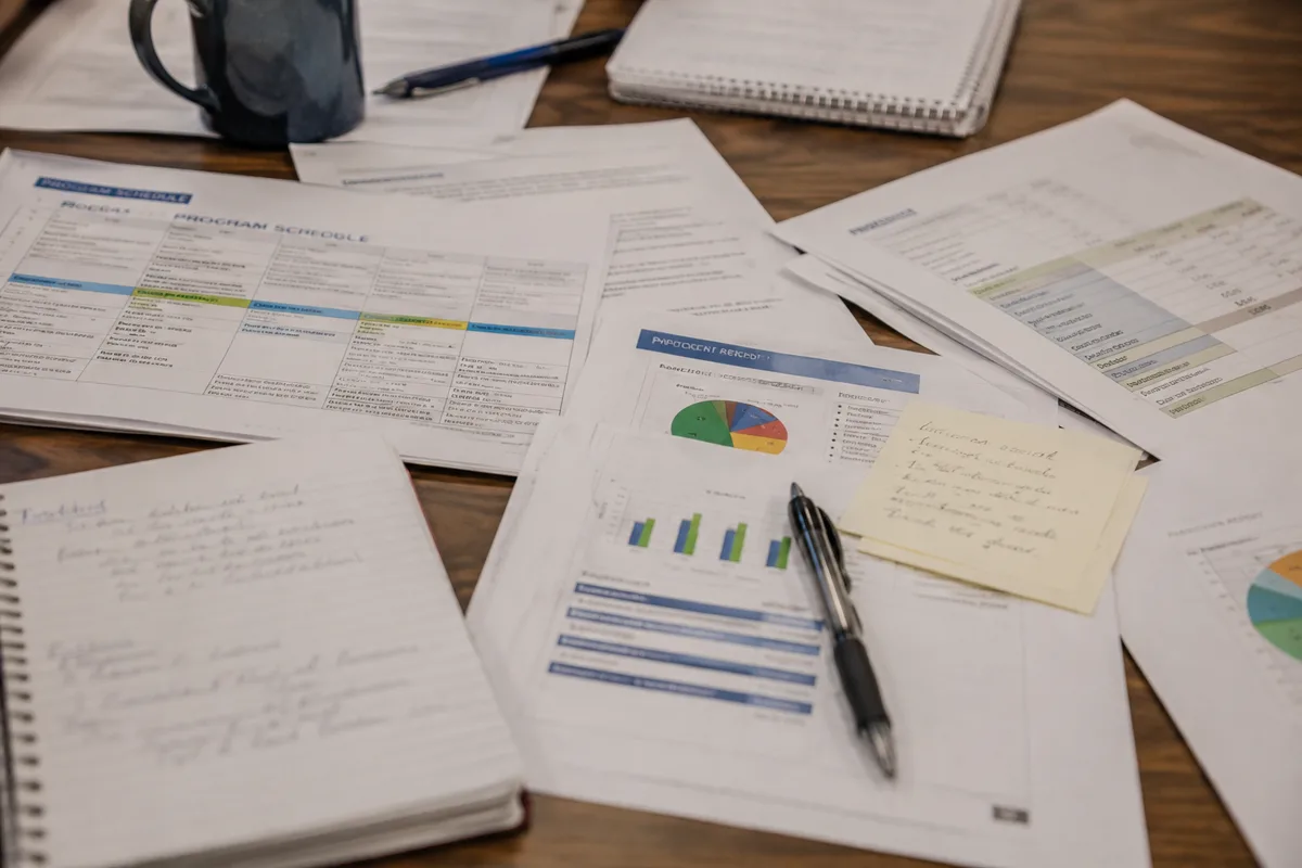 nonprofit program budget and reporting materials prepared for review