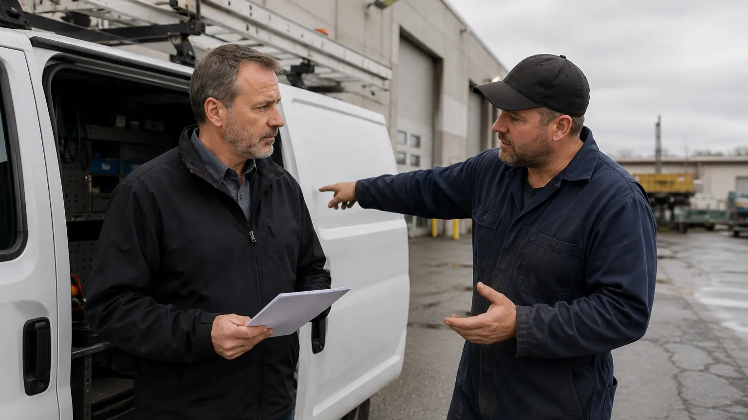 asset manager reviewing a maintenance or fleet issue
